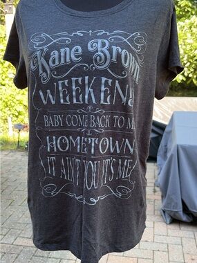 Kane Brown Hybrid Apparel Charcoal and White Typographic Home Art Print basic t